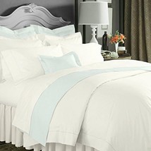 Sferra Celeste Ivory King Sheet Set 4PC Solid Cotton Percale 600TC Italy NEW - $545.00