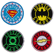 DC Comics Justice League Emblems Assorted 4-Count Mini Patches Multi-Color - £14.78 GBP