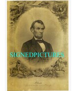 ABRAHAM LINCOLN SIGNED AUTOGRAPHED OLD PORTRAIT PRINT - £10.45 GBP