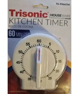 White Kitchen/Salon Timer 60 Minute Timing Countdown Manual Timer Mechan... - £8.11 GBP