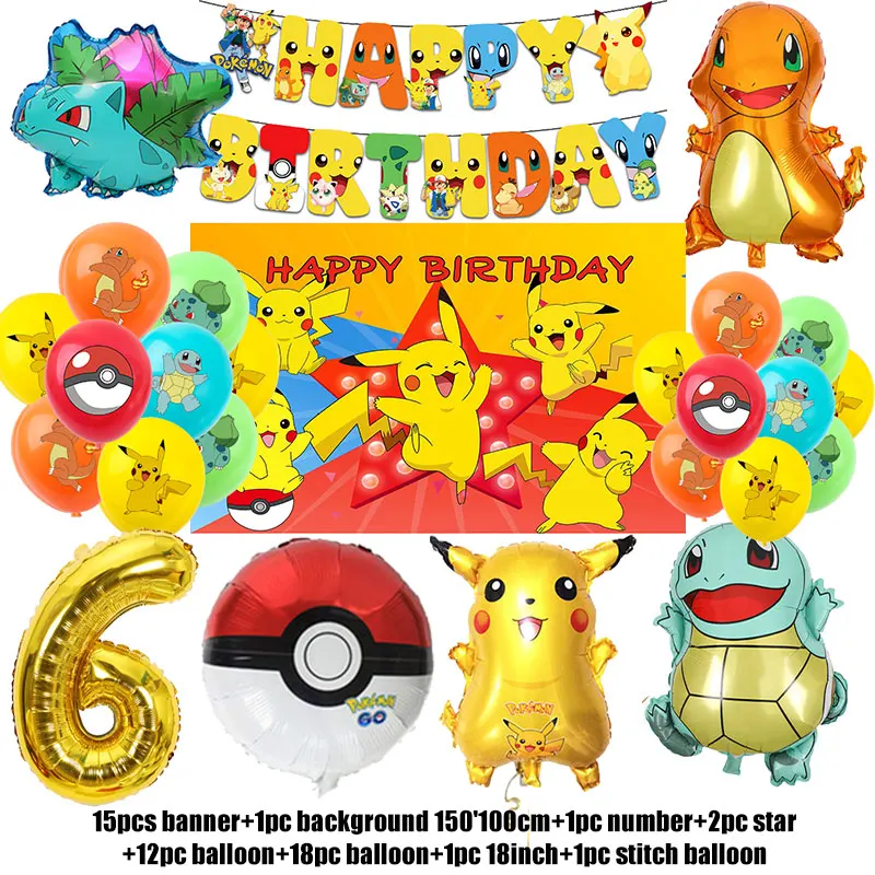 Balloon 6 Limited Edition! Pokemon birthday supplies, Pikachu - £29.40 GBP