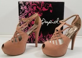 BG) Qupid Women Opened Toe Blush Platform High Heels Shoes Nubuck Penelo... - $276.61 MXN