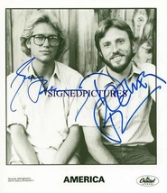 America Band Signed Autograph 8X10 Rp Dewey Bunnell And Gerry Beckley Horse W No - £14.94 GBP