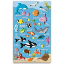CUTE SEA LIFE STICKERS Ocean Animals Fish Craft Scrapbook Raised Sticker... - £3.13 GBP