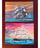 3D stereo lenticular holographic сard (set 2 pcs). Sailboat. Japan. Mid ... - $475.91 MXN