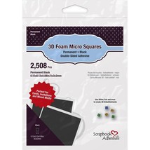 Black Foam Squares. Micro. 0.12 mm  square / 0.08&quot; suare. Scrapbook Adhe... - £2.59 GBP