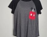 Disney Juniors Mickey Mouse Pocket Tee T Shirt Top Gray Size XL 15/17 - £10.19 GBP