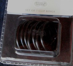 Whole Home 92536 Drapery Clip Rings - Set of 7 -  Black- BRAND NEW - £6.99 GBP