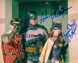 Batman Robin &amp; Batgirl Autographed Autogaph Rp Photo Adam West Burt Ward &amp; Craig - £13.36 GBP