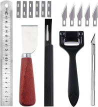 PLANTIONAL Metal Leather Skiver Set, 5 Kinds of Leather Working Tool with 6 Piec - £19.88 GBP