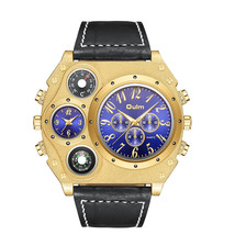 Oulm 1349 Big Dial Sport Watches Men Brand Wristwatch Decorative Compass Militar - £40.10 GBP