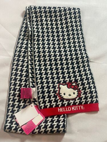 Primary image for New With Tags OSFA 64” Hello Kitty Houndstooth Black White Red Scarf Sanrio