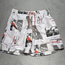 Nautica Competition Mens Gray &amp; Orange Geographic Boat Graphic Swim Trunks 40 - £17.94 GBP