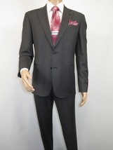 Men Suit BERLUSCONI Turkey 100% Soft Italian Wool Super 180's #Ber26 Gray Plaid image 2
