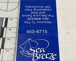 Vintage Matchbook Cover Sea Breeze A Great Restaurant  Guilford, CT gmg ... - £9.89 GBP