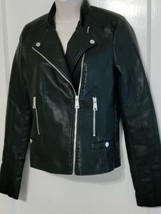 Vero Moda Black faux leather moto biker jacket Womens Size XS - £23.25 GBP
