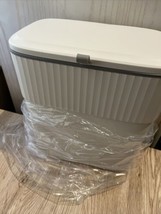 Trash Can Compost Bin W Lid for Under Sink, Hang, Counter Top 2.5 Gal White/Grey - £20.99 GBP
