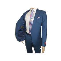 Men Suit BERLUSCONI Turkey 100% Soft Italian Wool Super 180's 2pc #Ber31 Blue image 12