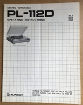 Photocpy of Vintage Operating Instructions Pioneer PL-112D Stereo Turntable - £4.49 GBP