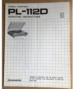 Photocpy of Vintage Operating Instructions Pioneer PL-112D Stereo Turntable - $5.75