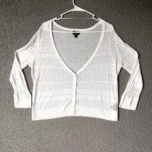 Worthington Cardigan Womens XL Sweater Crochet Open Knit Cropped Light Shrug - £10.89 GBP