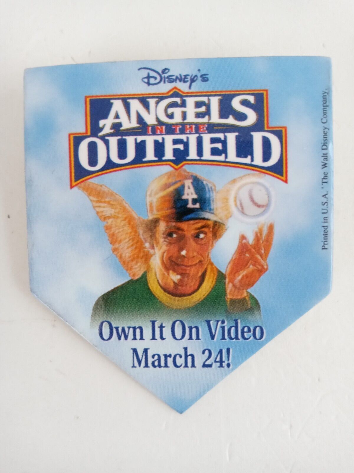 Primary image for Disney's Angels In The Outfield VHS Movie Promo Pin Button