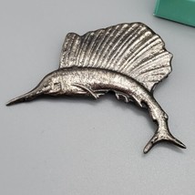 Vintage SilverTone Swordfish Sailfish Marlin Pin Brooch 3D Figural Fish ... - £17.81 GBP