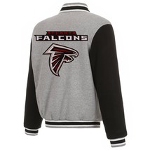 NFL Atlanta Falcons  Reversible Full Snap Fleece Jacket  JHD Embroidered Logos - £107.90 GBP
