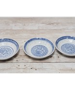 Set of 3 Chinese Rice Grain Small Bowls, Soya Sauce Bowls Blue and White... - $20.36 CAD