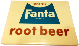 Fanta Root Beer Coke 60&#39;s Vtg Display Vending Machine 16&quot; Insert Panel Soda Sign - £97.77 GBP