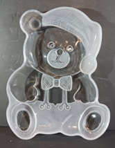 Crystal HOLIDAY BEAR SERVING PLATTER PLATE MIKASA 11 1/2&quot; Frosted Vintag... - $10.44