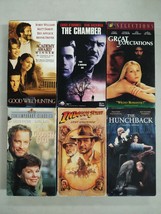 Lot of 6 VHS Great Expectations Good Will Hunting Hunchback Indiana Jone... - £14.79 GBP