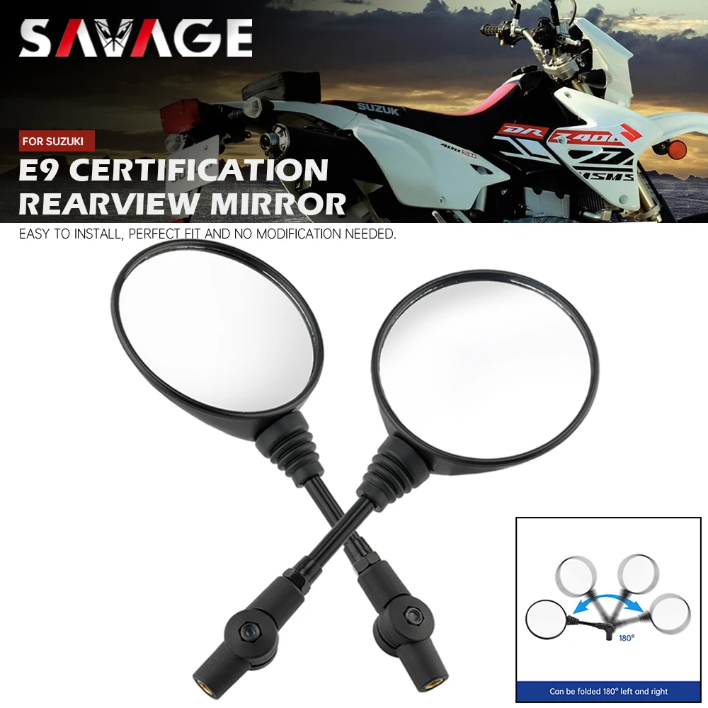 E9 Rearview Mirrors   DRZ 400 DR-Z 250 DR 200   XT TW SEROW Motorcycle Adjustabl - £152.24 GBP