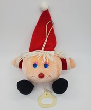 Vintage Huggies Musical Crib Pull Christmas Jingle Bells Baby Plush Toy B312 - £19.65 GBP