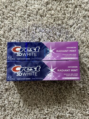 Lot of 2 Crest 3D White Advanced Radiant Mint Toothpaste, 3.3 oz each - $5.89