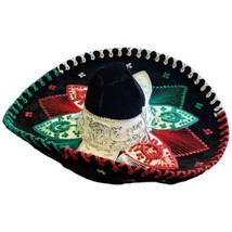 Pigalle Black Sombrero Mariachi Hat Mexican Flag Horse Shoes Charro Adul... - $150.04