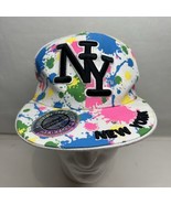 New York NY Fitted Baseball Hat Cap City Hunter Pink White Paint Splash ... - $14.80