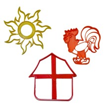 Sunrise At The Farm Rooster Set Of 3 Cookie Cutters Made In USA PR1832 - £6.42 GBP