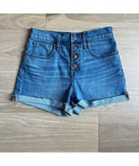 Madewell High-Rise Denim Shorts Button-Front Edition sz 24 - £22.93 GBP