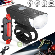 900000Lm Usb Rechargeable Led Bike Light Set Front And Back Cycling Safe... - £22.37 GBP