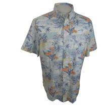Chaps Go Untucked Men Hawaiian camp shirt p2p 24&quot; L aloha luau tropical boats - £15.57 GBP