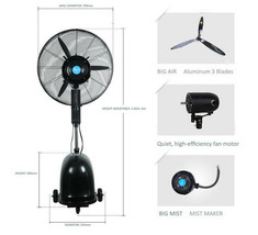 US 110V 26&quot; Floor Type High-Velocity Misting Fan Industrial Coolling Equ... - £367.62 GBP