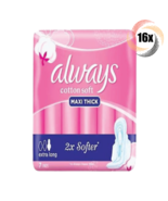 16x Packs Always Cotton Soft Maxi Thick Extra Long Wings Pads | 7 Pads P... - £46.28 GBP