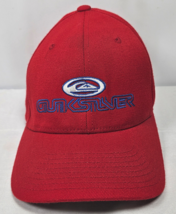 Vintage Quiksilver Red FlexFit Hat Cap S-M Small/Medium Yupoong - £9.55 GBP