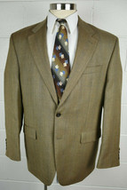 Mens Ralph Lauren Brown Wool Herringbone Windowpane Sport Coat 44R - $34.65