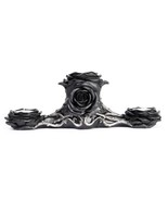 Alchemy Gothic V96 Black Rose Triple T-Light Holder The Vault 12”x4” Can... - $840.29 MXN