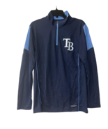 Majestic Mens Tampa Bay Rays Status Inquiry Quarter-Zip Jacket -Navy, Small - $900.35 MXN