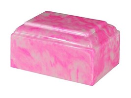Small/Keepsake 22 Cubic Inch Pink Tuscany Cultured Marble Cremation Urn For Ash - £145.10 GBP