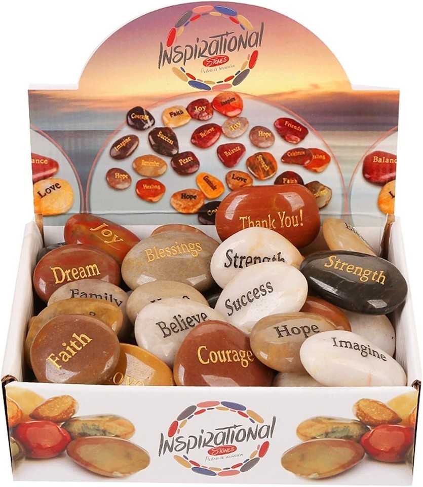 Durable Engraved Healing Stones - 50PCS Motivational Rocks for Gratitude & Faith Item image 7