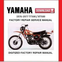 YAMAHA TT500 / XT500 1976-1977 Factory Service Repair Manual - $20.00